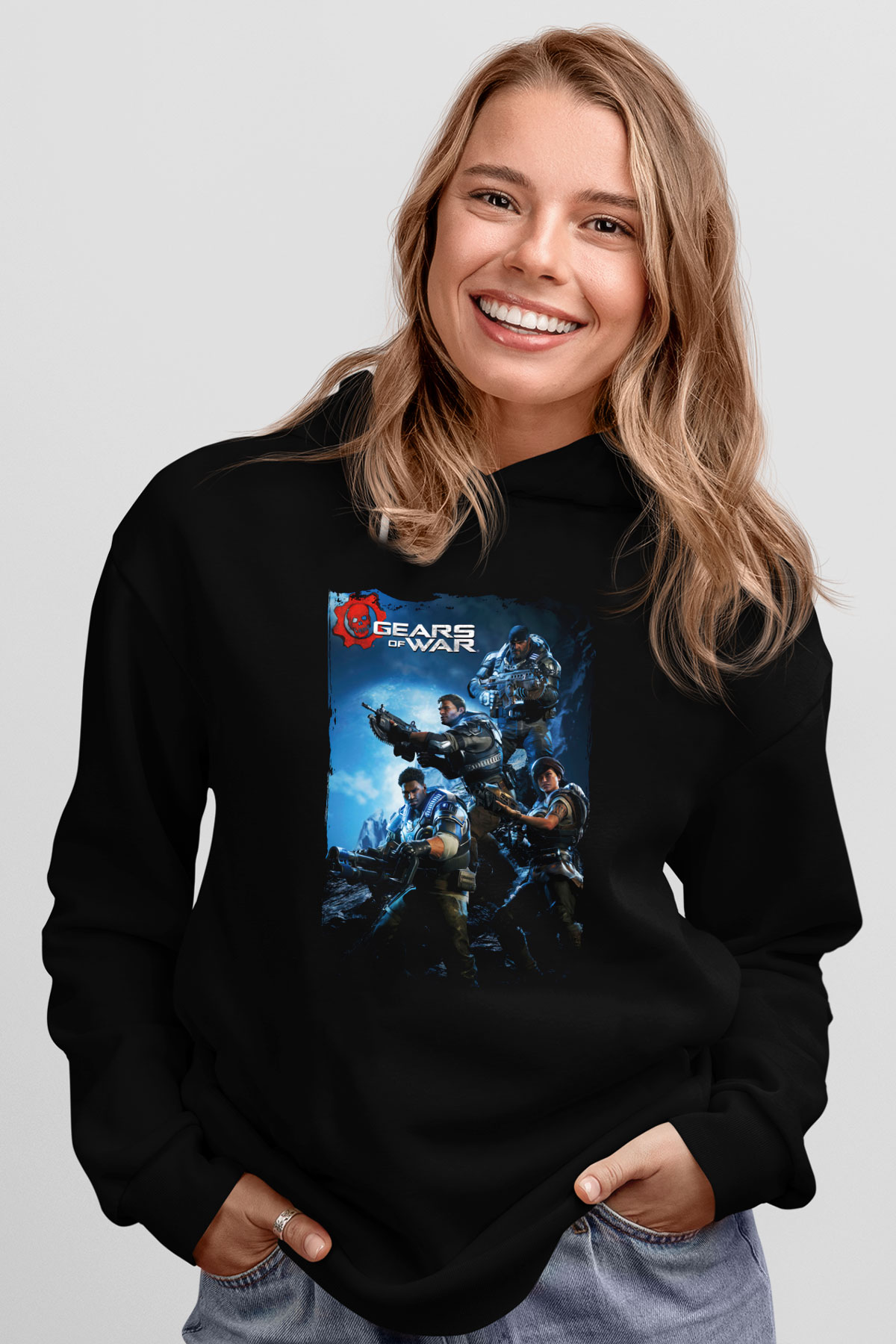 Gears of War Siyah Unisex Hoodie