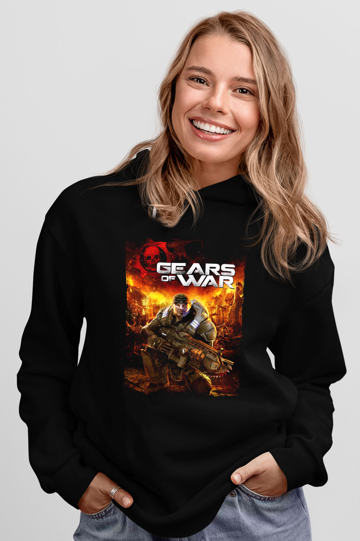 Gears of War Siyah Unisex Hoodie