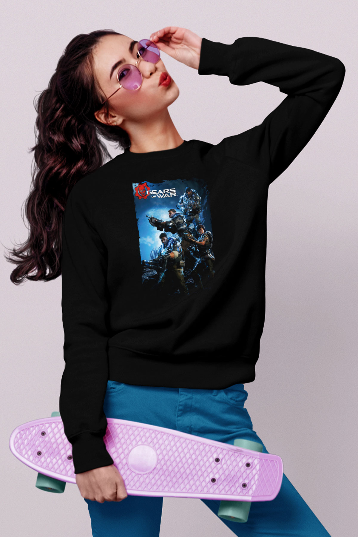 Gears of War Siyah Unisex Sweatshirt