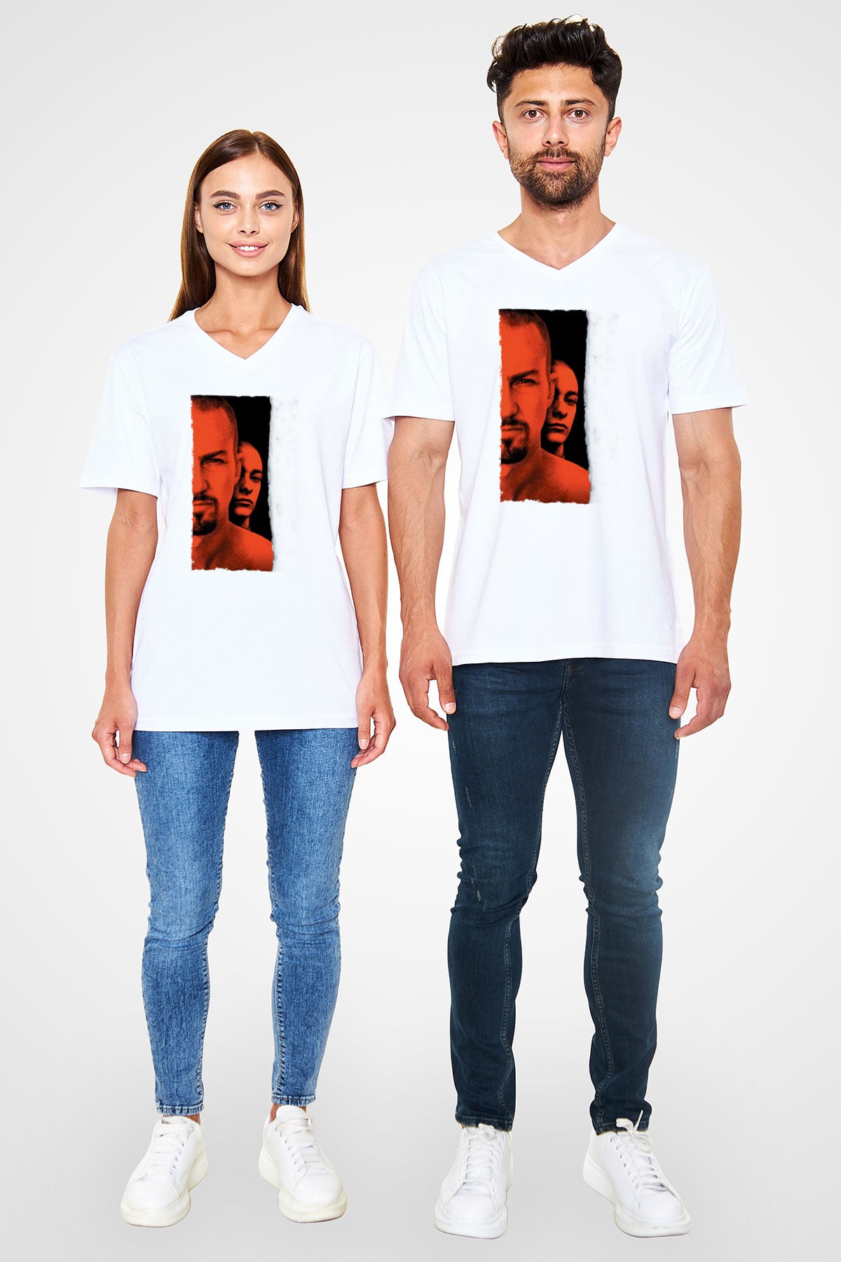 Geçmişin Gölgesinde - American History X Baskılı Beyaz V Yaka Tişört