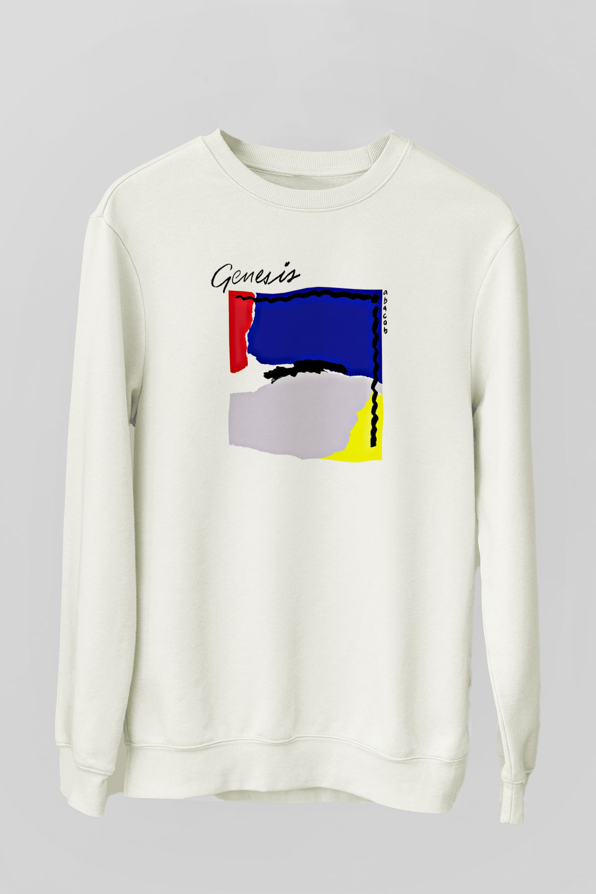 Genesis Baskılı Unisex Beyaz Sweatshirt