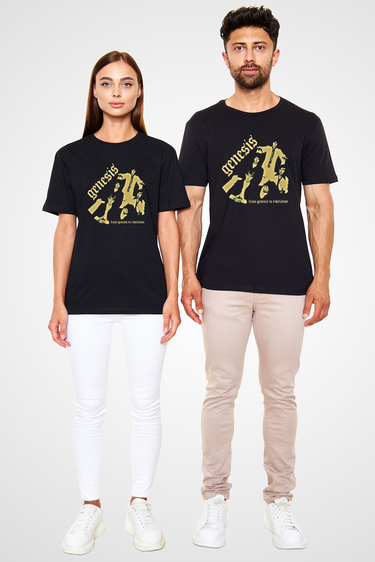 Genesis Baskılı Unisex Siyah Tişört