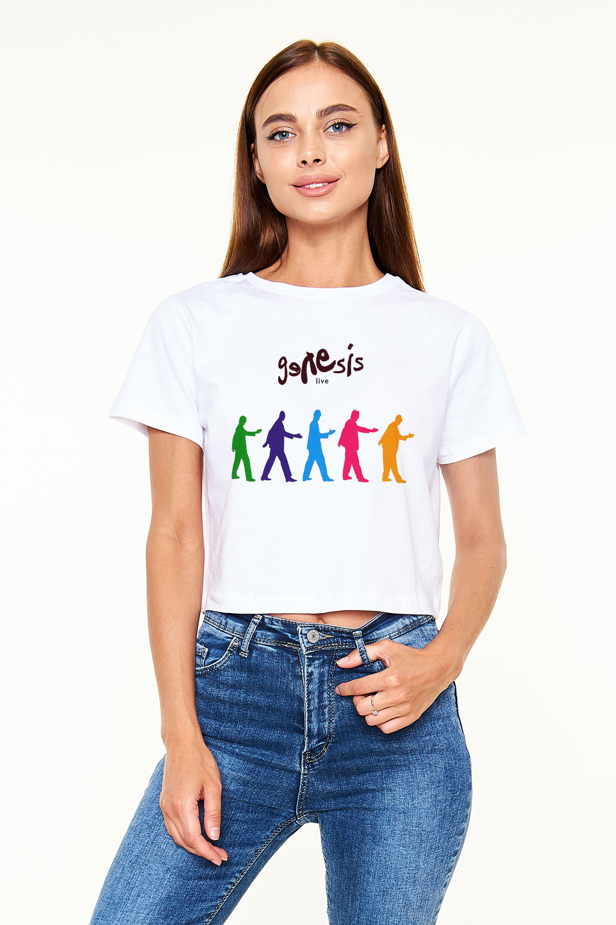 Genesis Beyaz Croptop Tişört