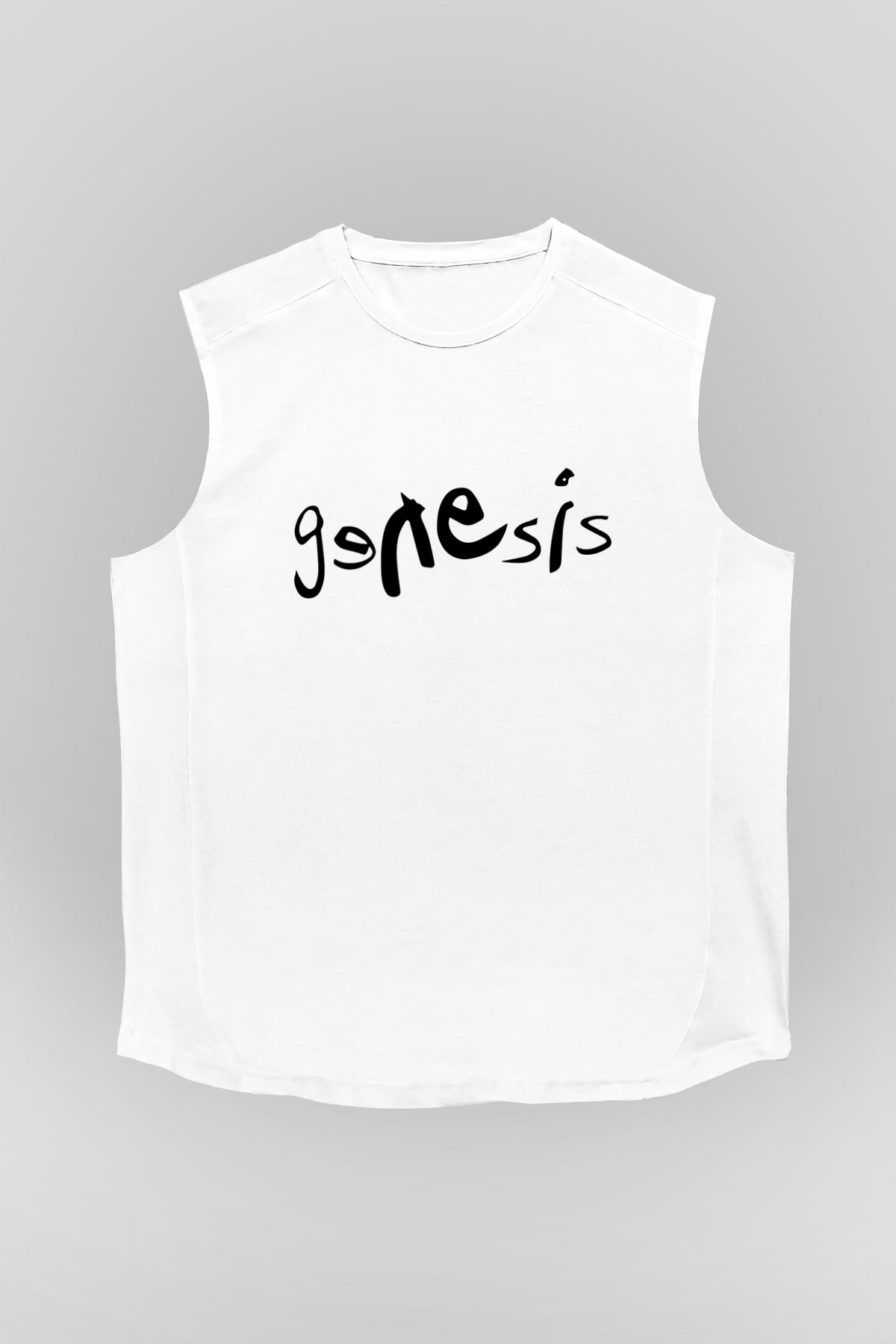 Genesis Beyaz Unisex Kolsuz Tişört