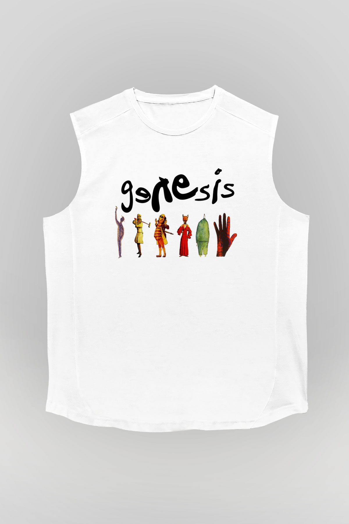 Genesis Beyaz Unisex Kolsuz Tişört