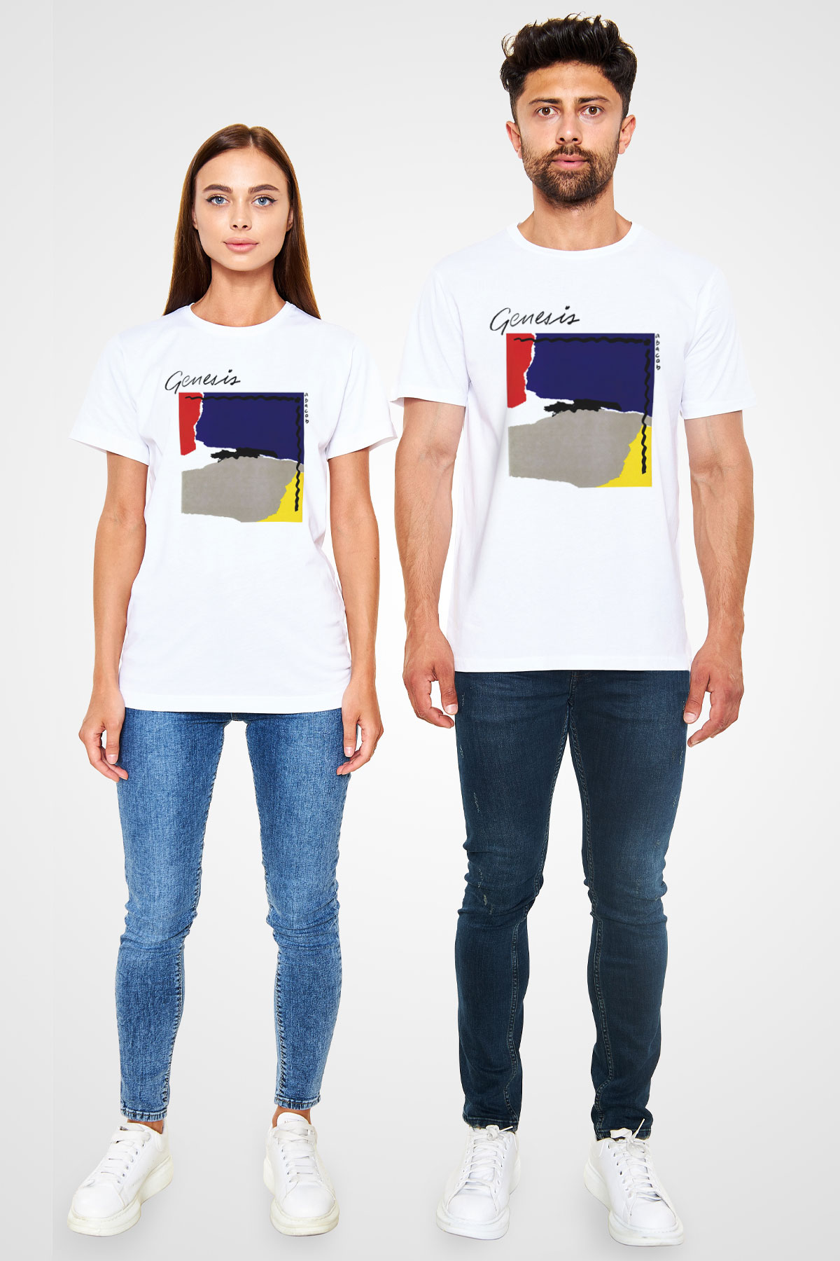 Genesis Beyaz Unisex Tişört T-Shirt - TişörtFabrikası