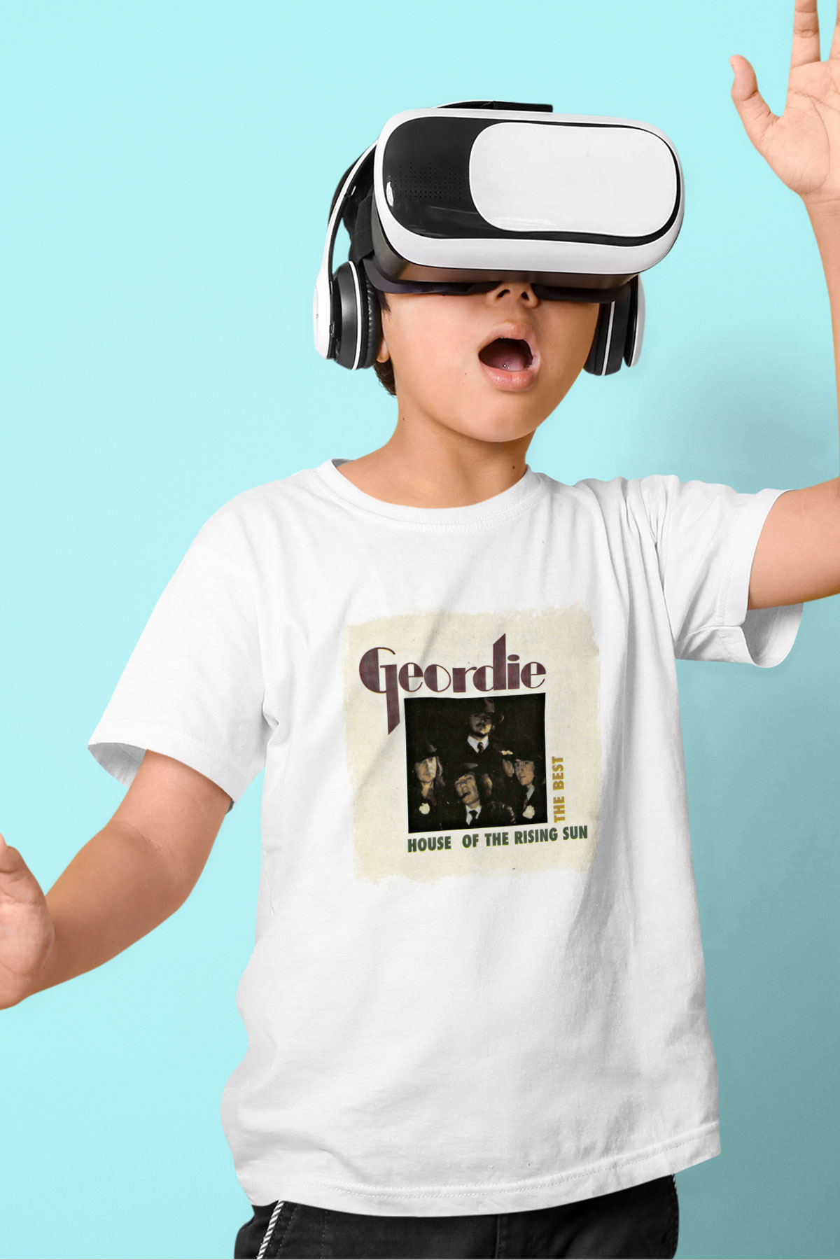 Geordie Baskılı Unisex Beyaz Çocuk Tişört