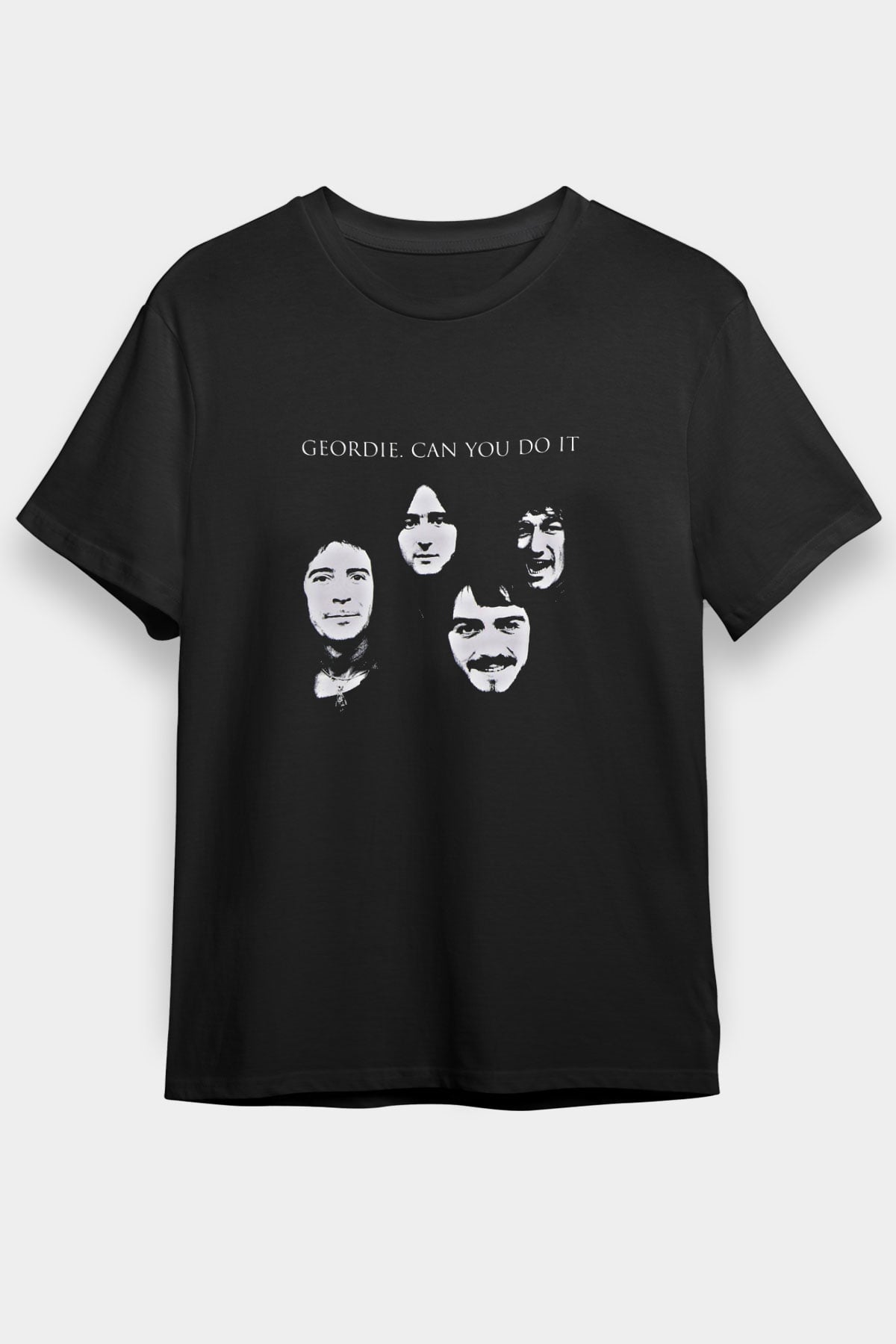 Geordie Baskılı Unisex Siyah Tişört