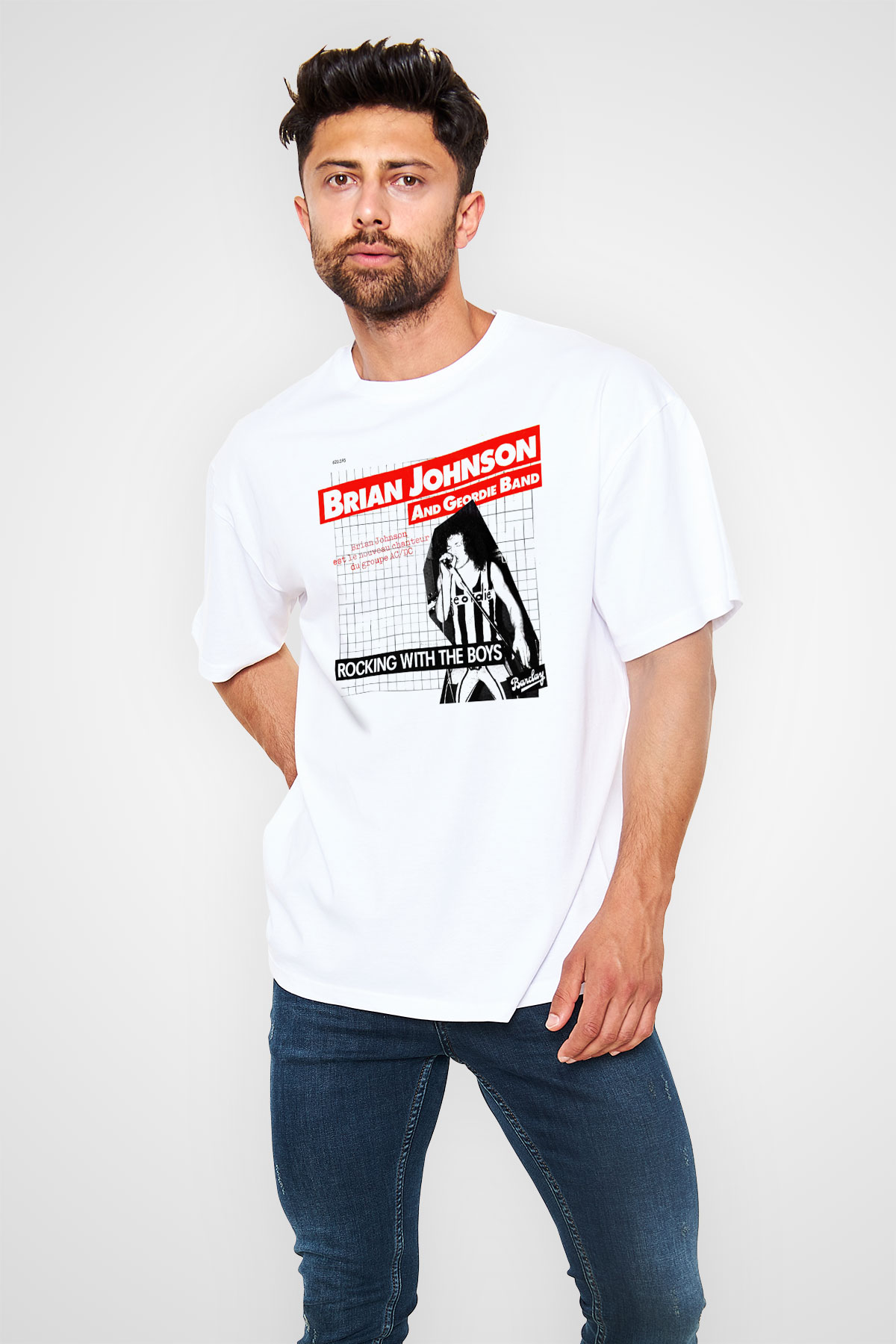 Geordie Beyaz Unisex Oversize Tişört T-Shirt