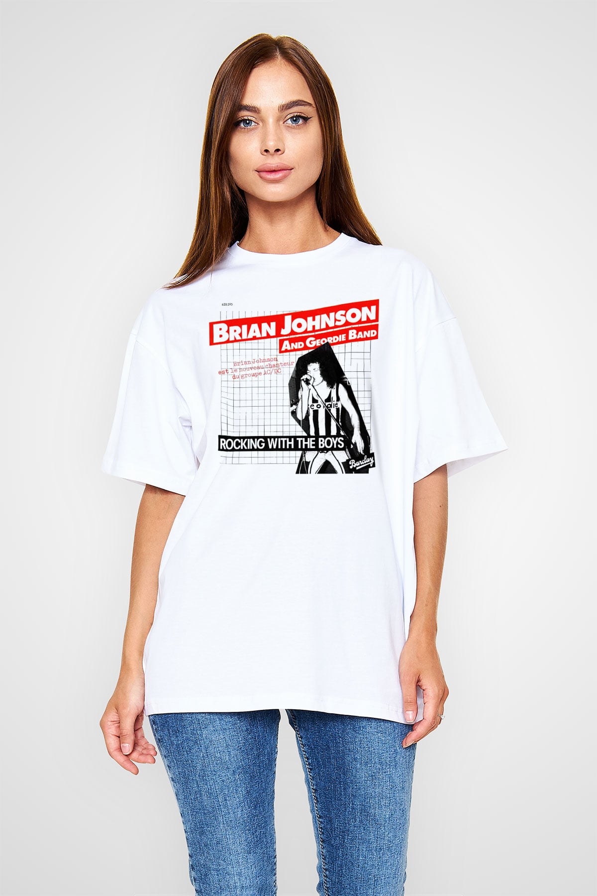 Geordie Beyaz Unisex Oversize Tişört T-Shirt