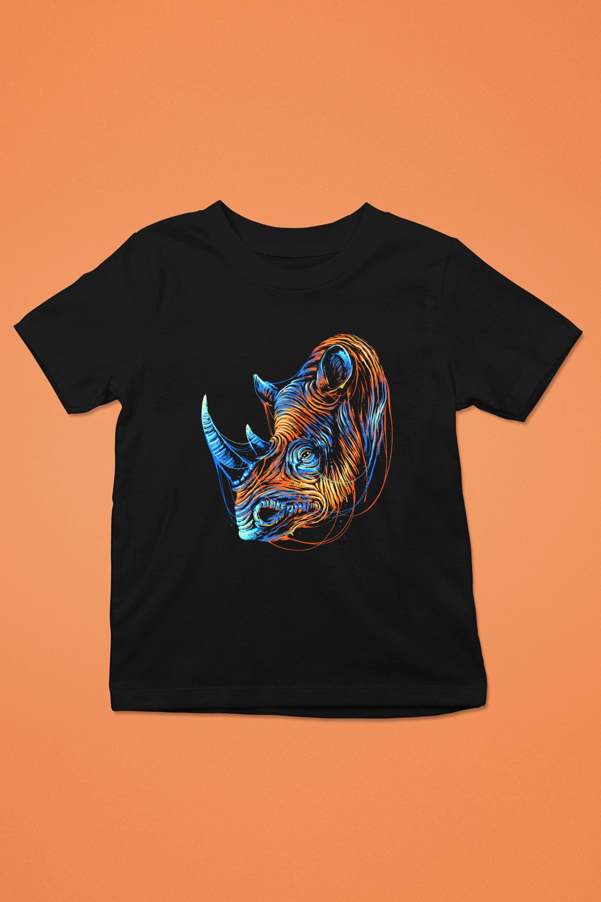 Gergedan Siyah Unisex Çocuk Tişört