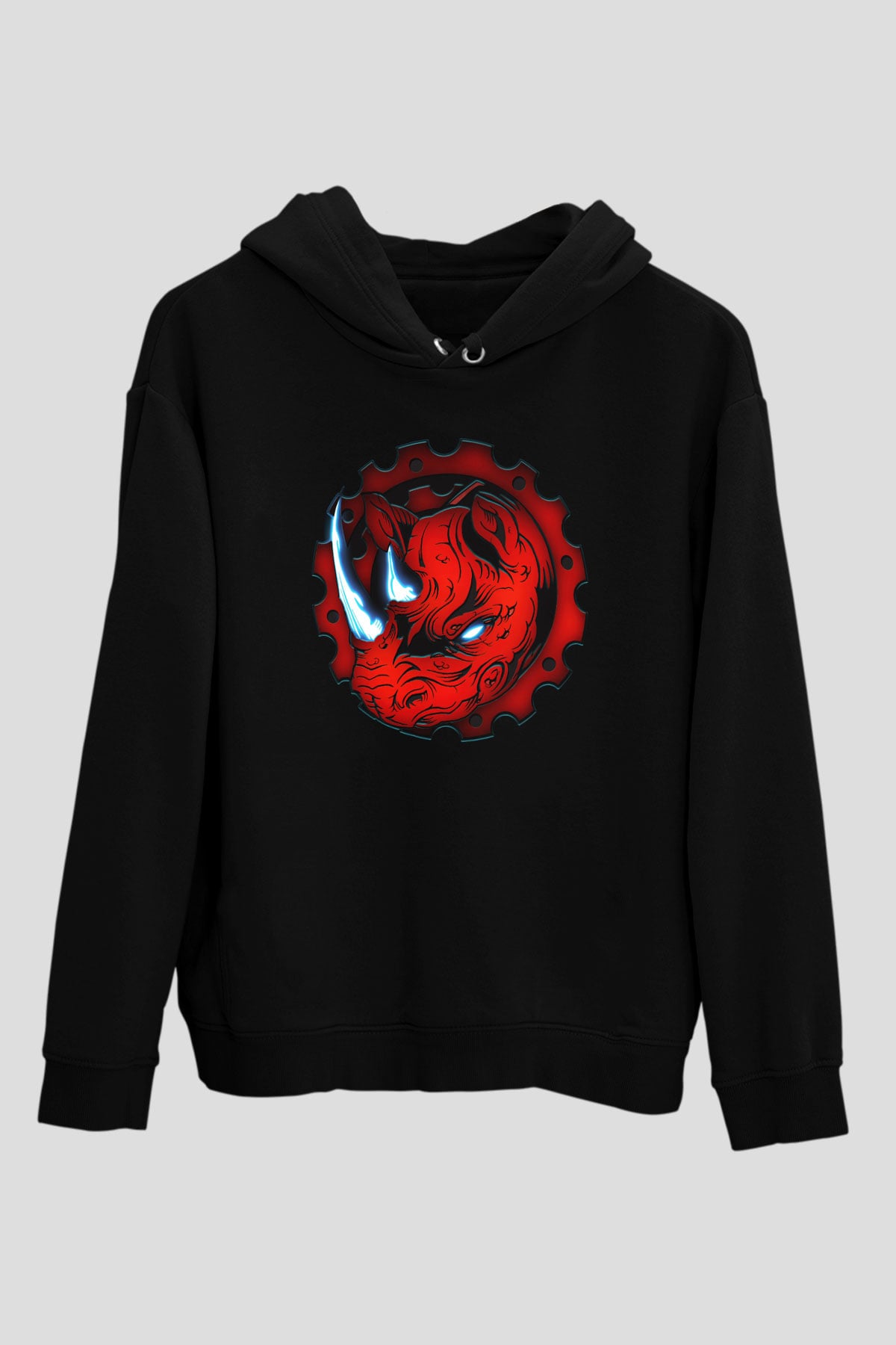 Gergedan Siyah Unisex Hoodie