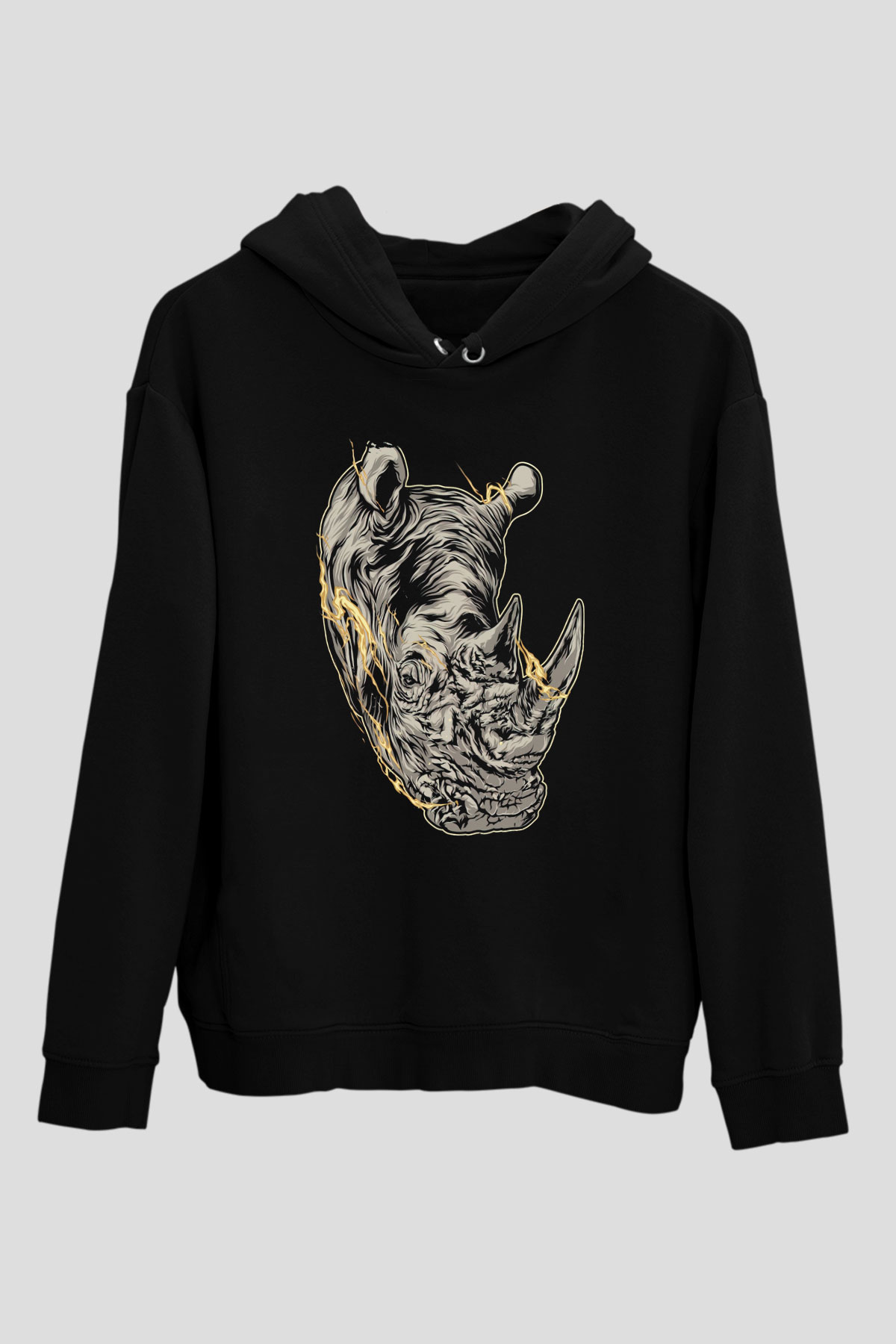 Gergedan Siyah Unisex Hoodie