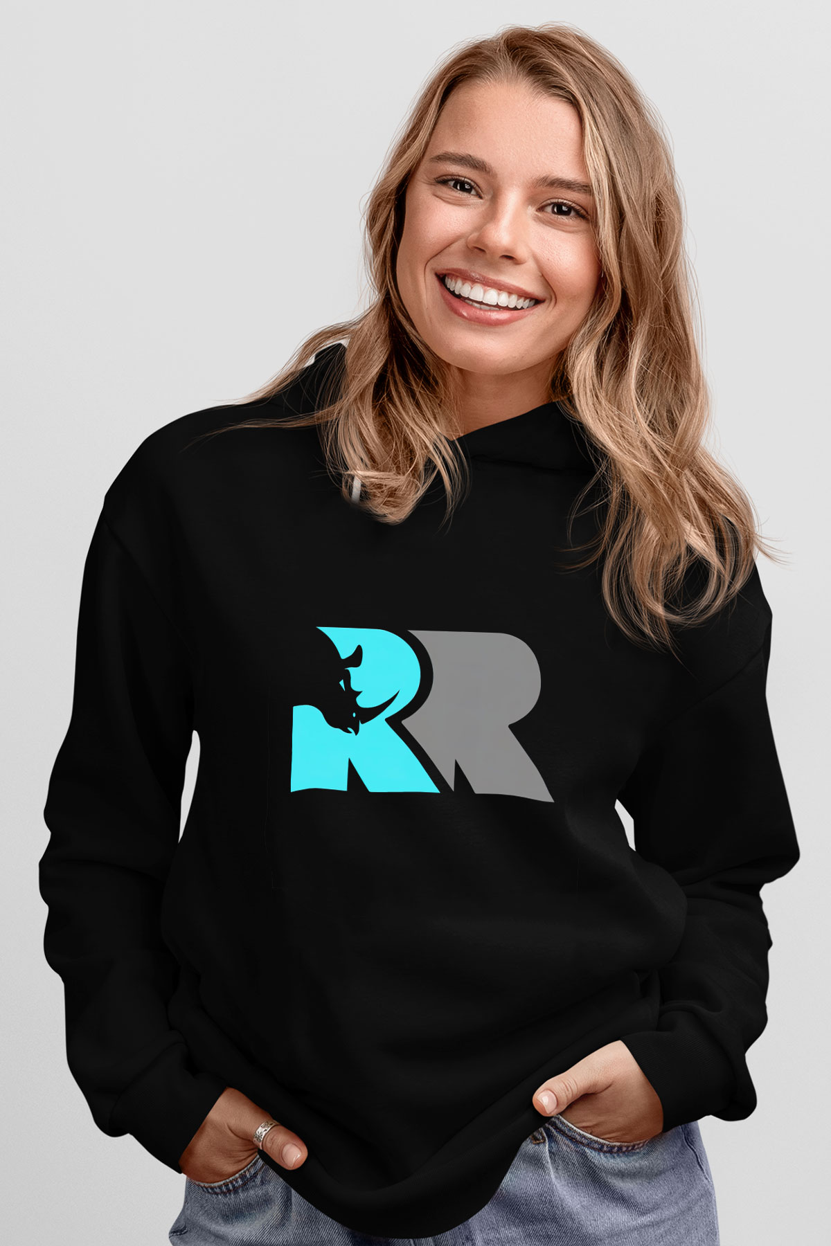 Gergedan Siyah Unisex Hoodie