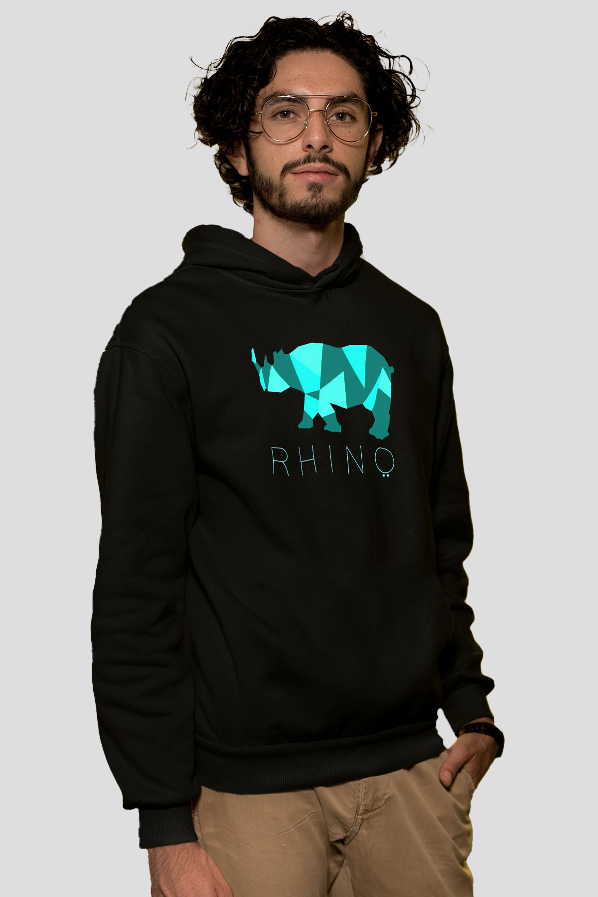 Gergedan Siyah Unisex Hoodie