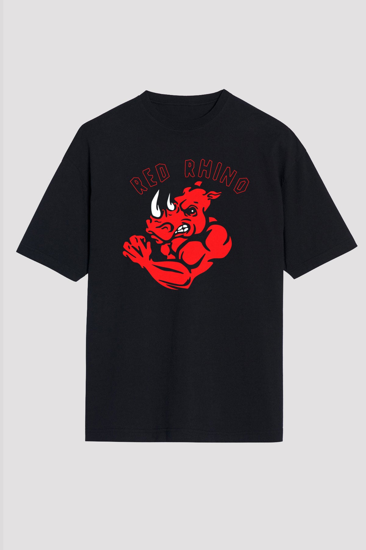 Gergedan Siyah Unisex Oversize Tişört T-Shirt