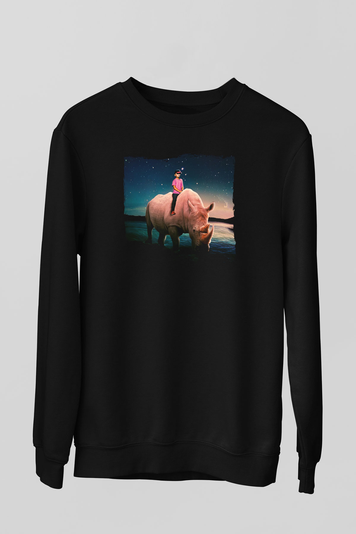 Gergedan Siyah Unisex Sweatshirt