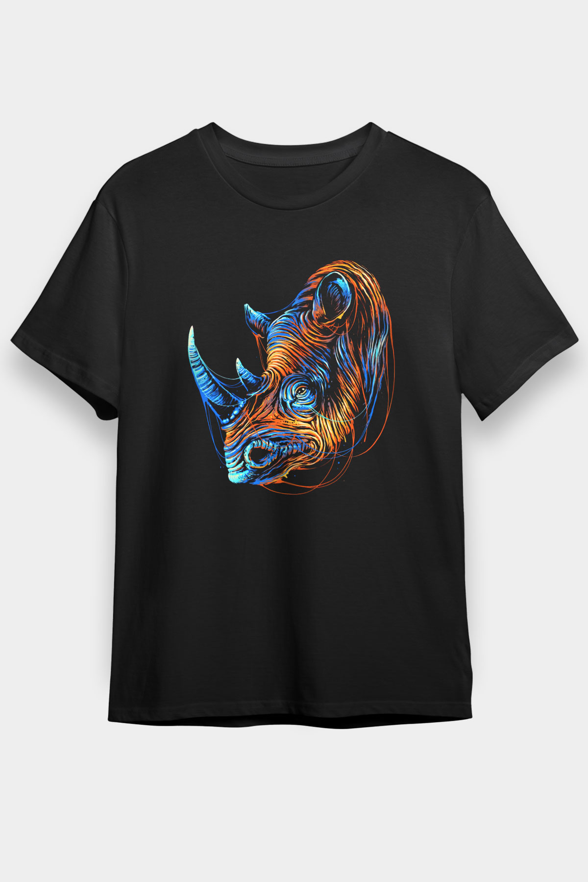 Gergedan Siyah Unisex Tişört T-Shirt - TişörtFabrikası