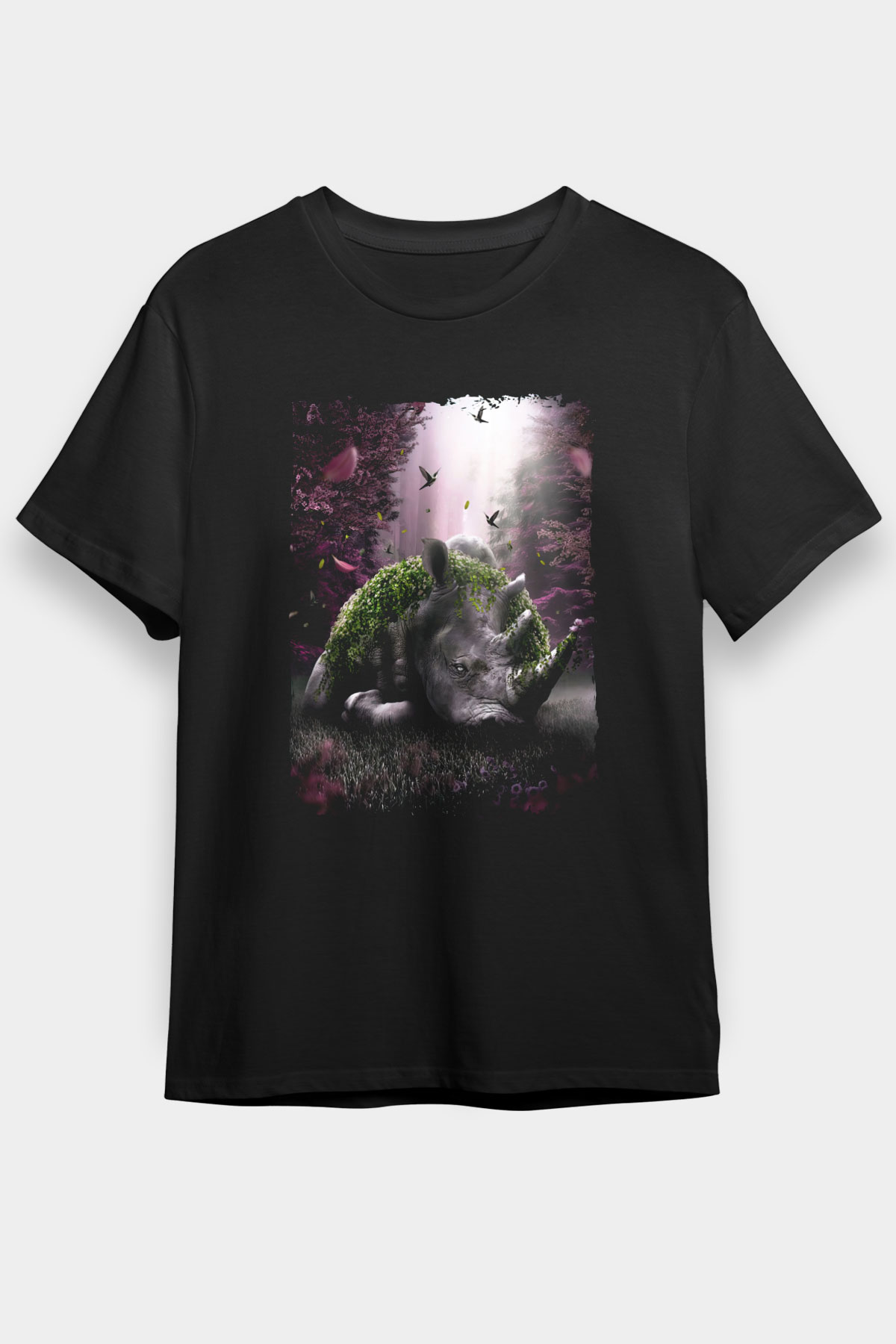 Gergedan Siyah Unisex Tişört T-Shirt - TişörtFabrikası