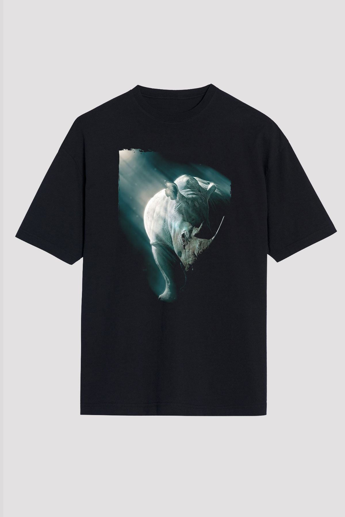 Gergedan Siyah Oversize Tişört Oversize T-shirt - TişörtFabrikası