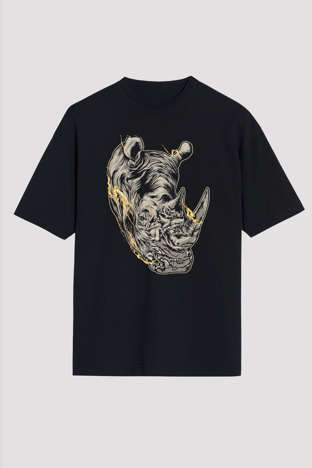 Gergedan Siyah Oversize Tişört Oversize T-shirt - TişörtFabrikası