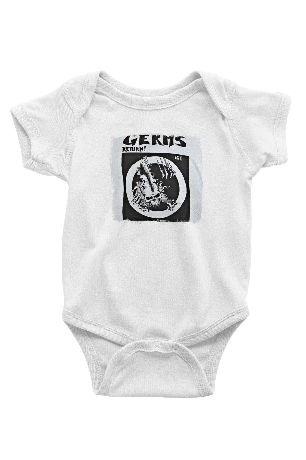 Germs Baskılı Unisex Beyaz Bebek Body - Zıbın