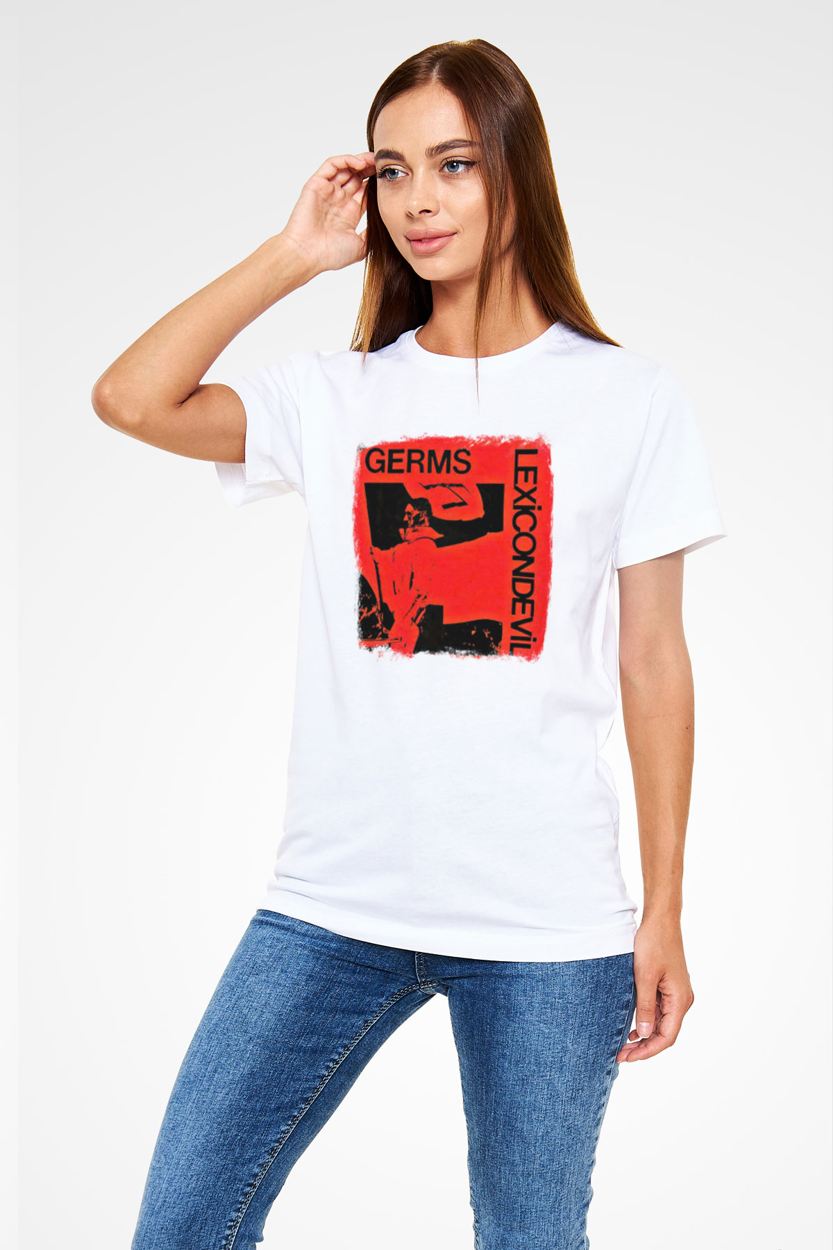 Germs Baskılı Unisex Beyaz Tişört