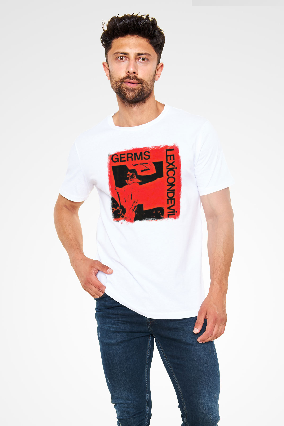 Germs Baskılı Unisex Beyaz Tişört