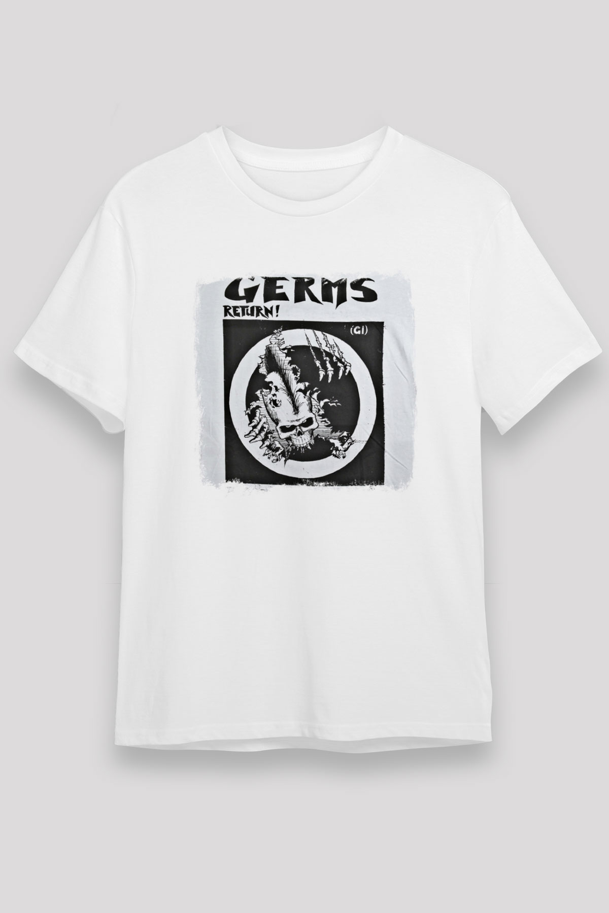 Germs Baskılı Unisex Beyaz Tişört