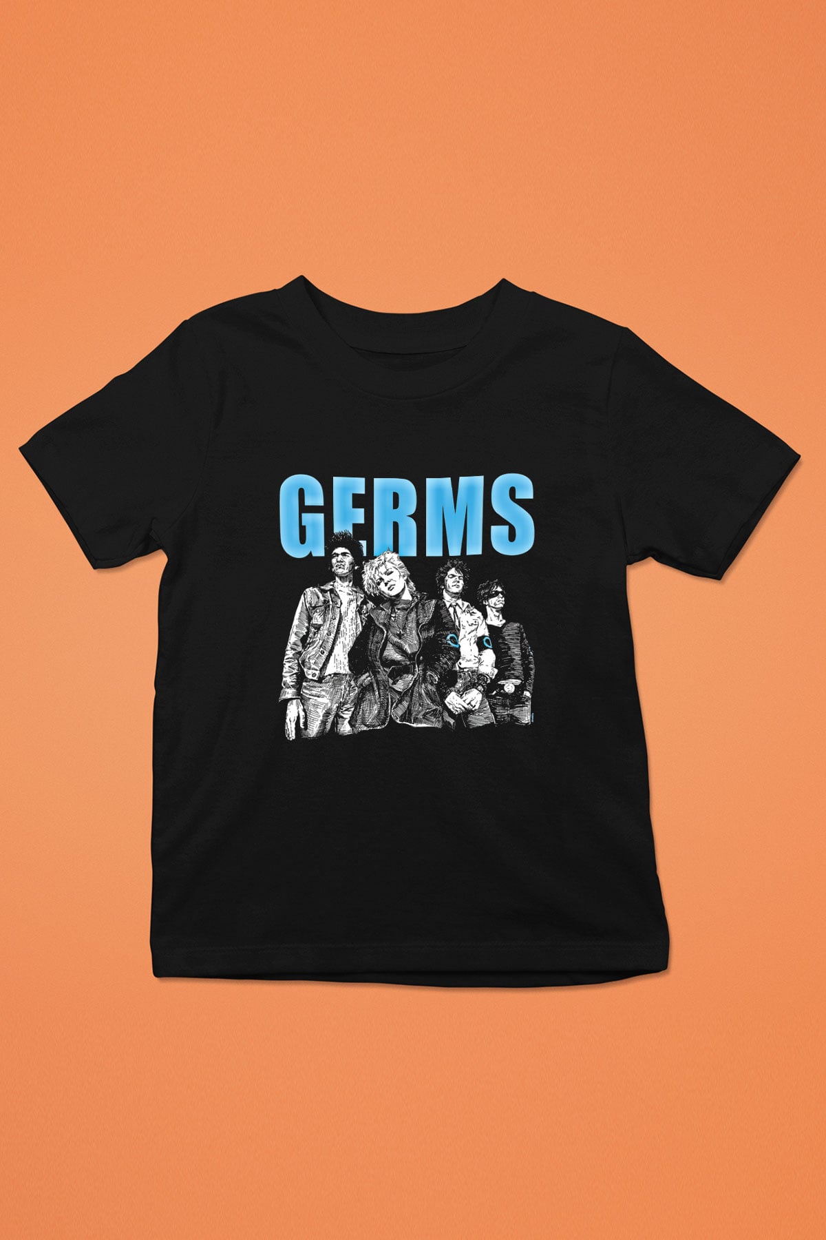 Germs Baskılı Unisex Siyah Çocuk Tişört