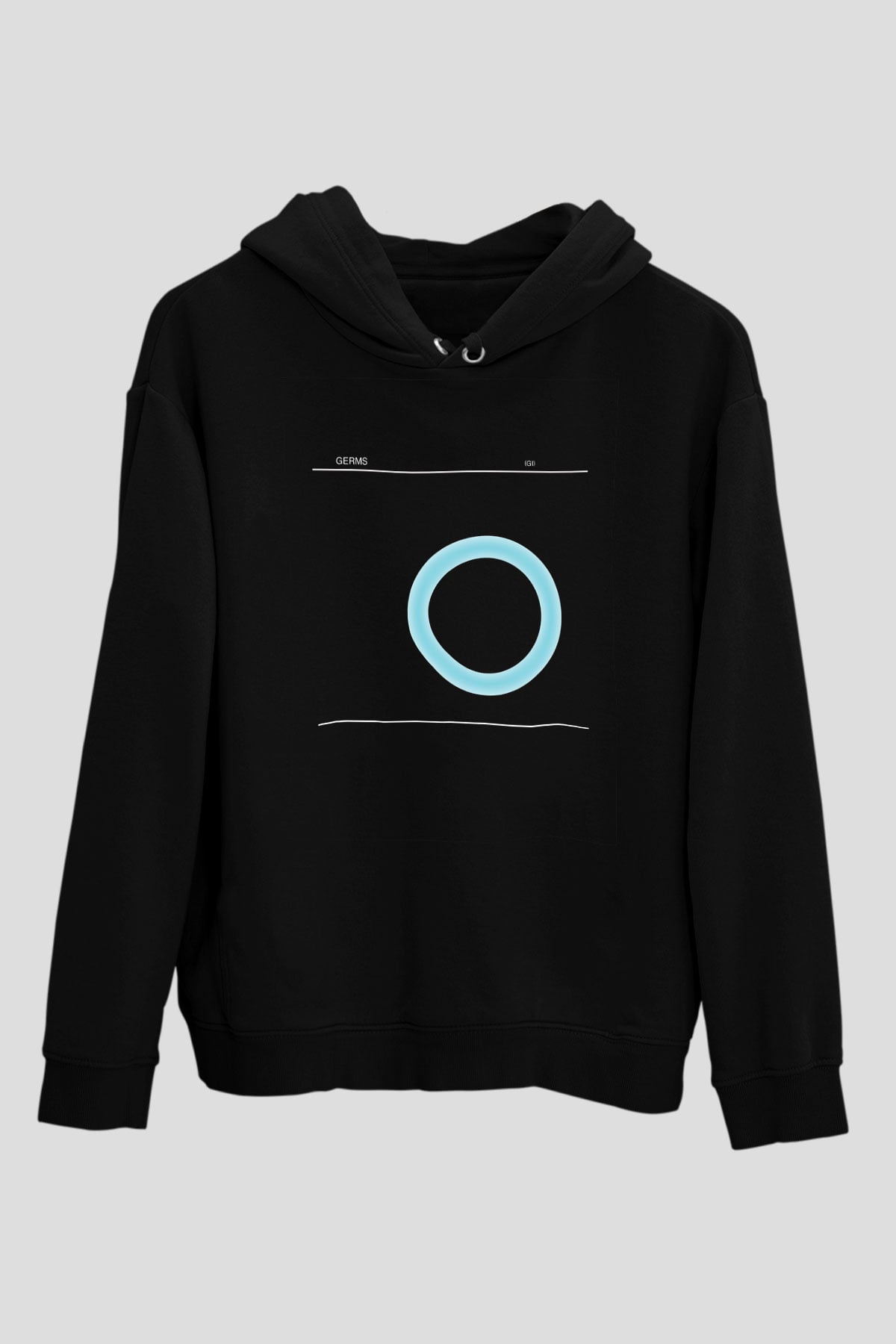 Germs Baskılı Unisex Siyah Hoodie