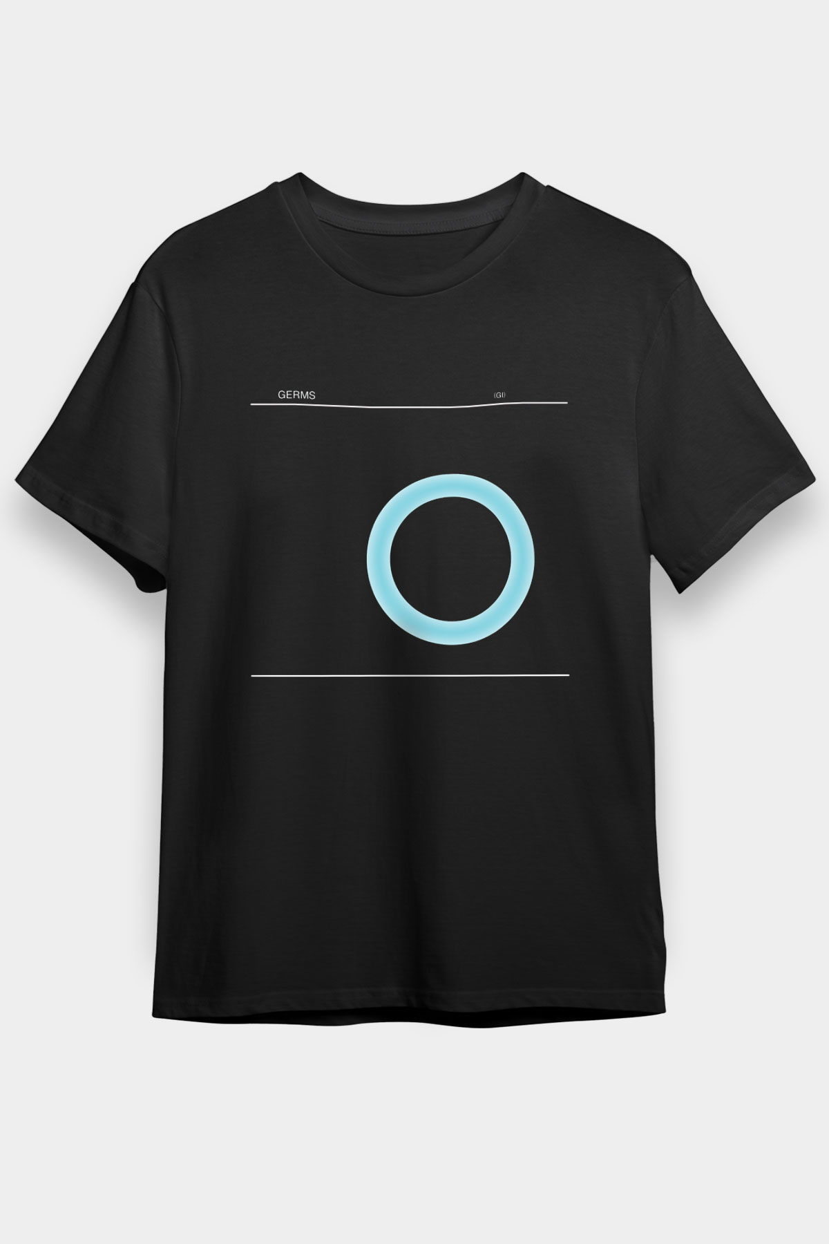 Germs Baskılı Unisex Siyah Tişört