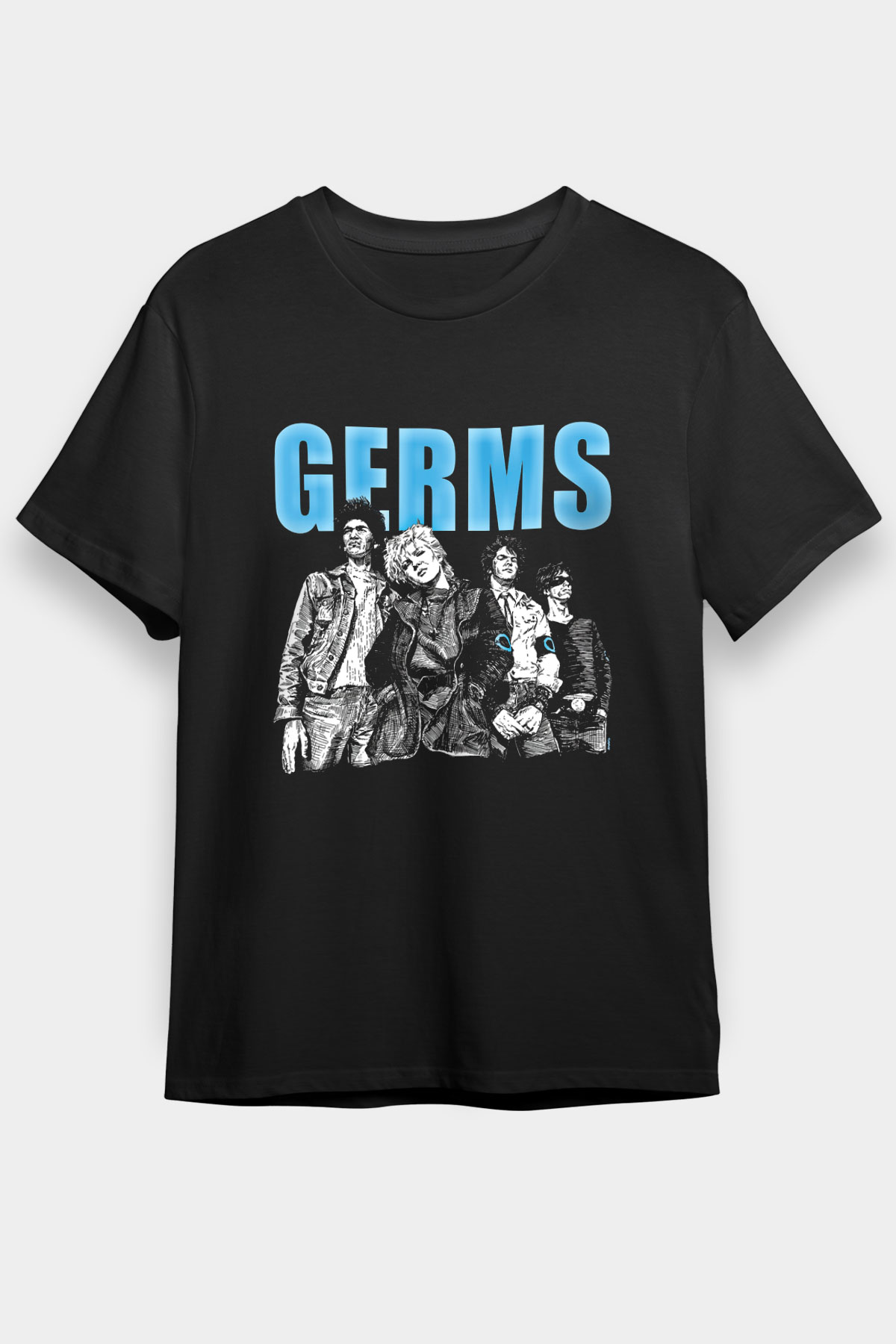 Germs Baskılı Unisex Siyah Tişört