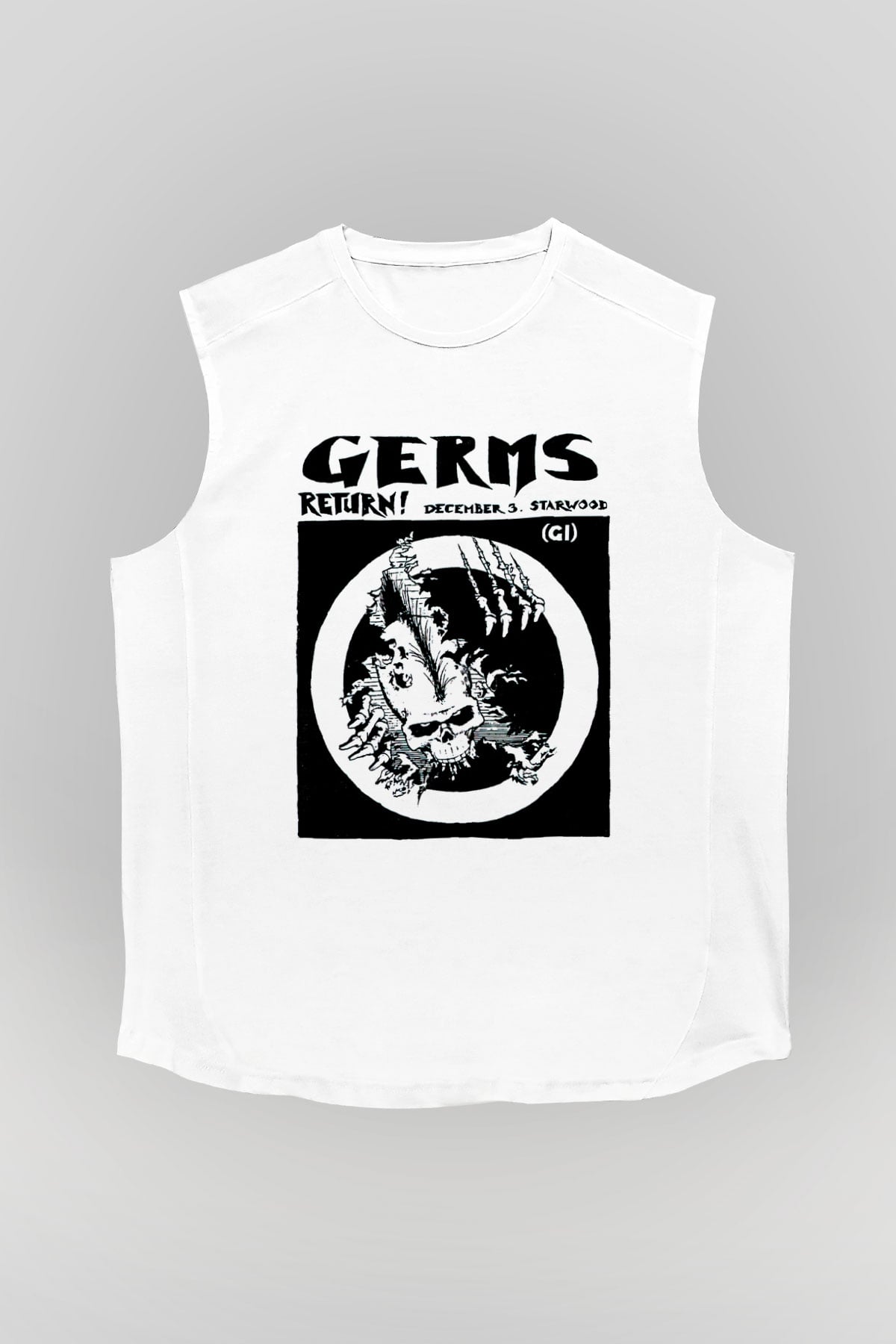 Germs Beyaz Unisex Kolsuz Tişört