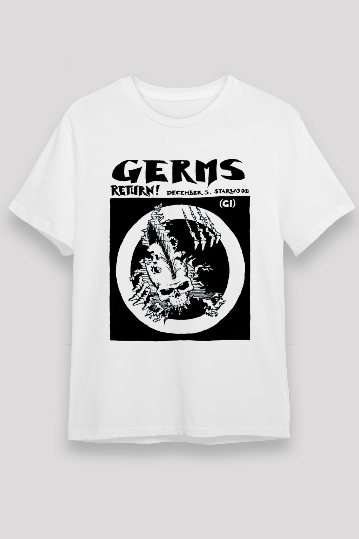 Germs Beyaz Unisex Tişört T-Shirt - TişörtFabrikası