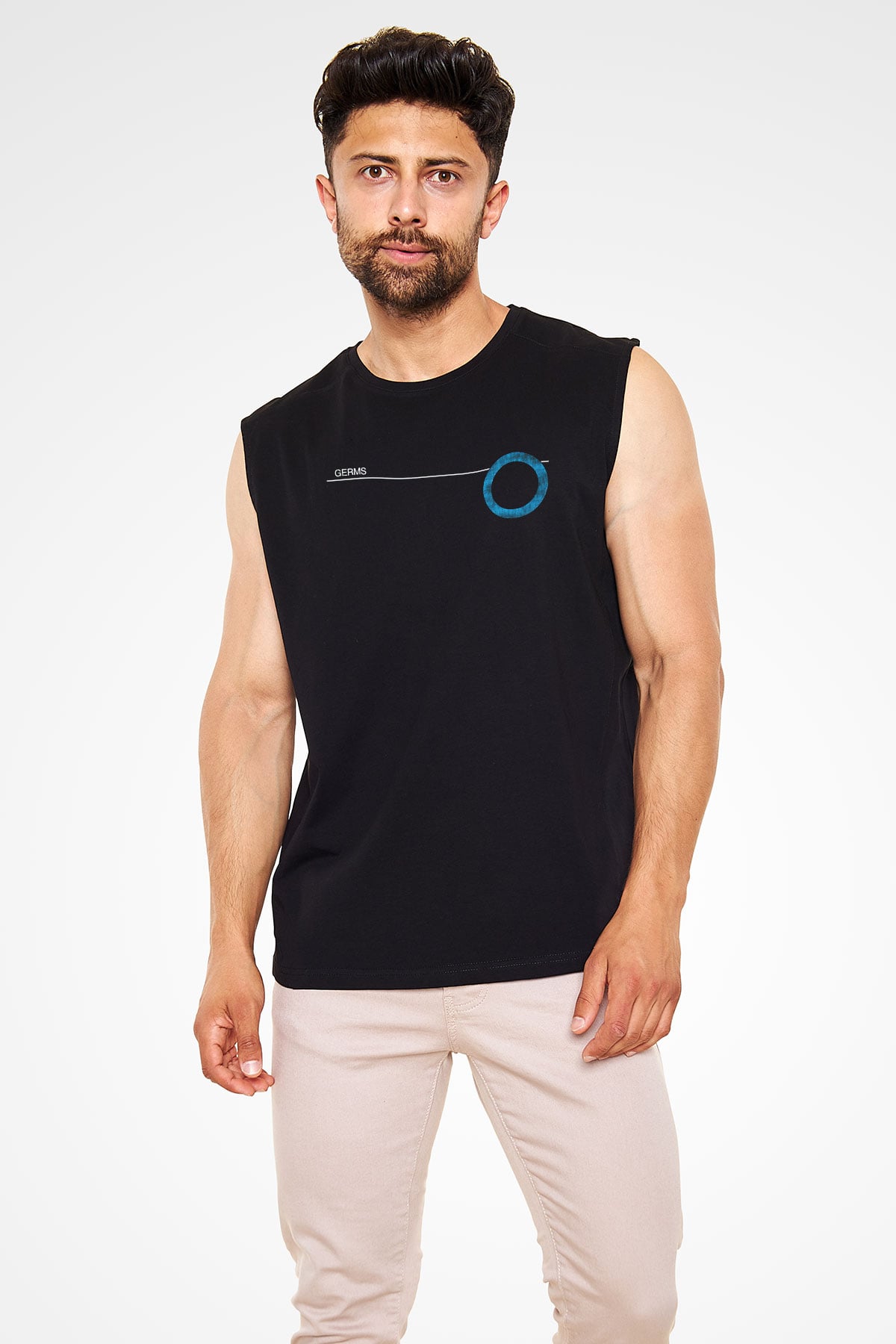 Germs Siyah Unisex Kolsuz Tişört