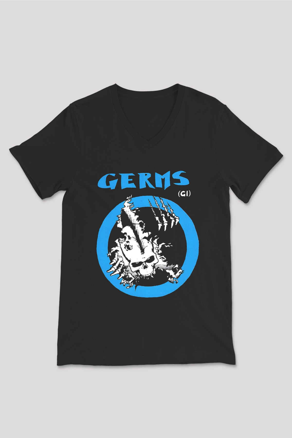 Germs Siyah Unisex V Yaka Tişört T-Shirt