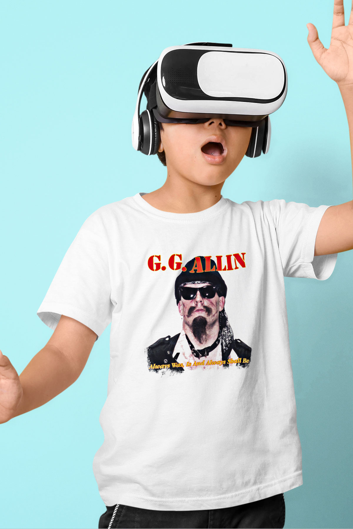 GG Allin Baskılı Unisex Beyaz Çocuk Tişört