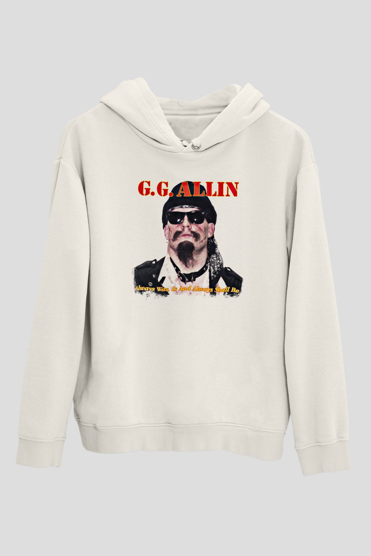GG Allin Baskılı Unisex Beyaz Hoodie