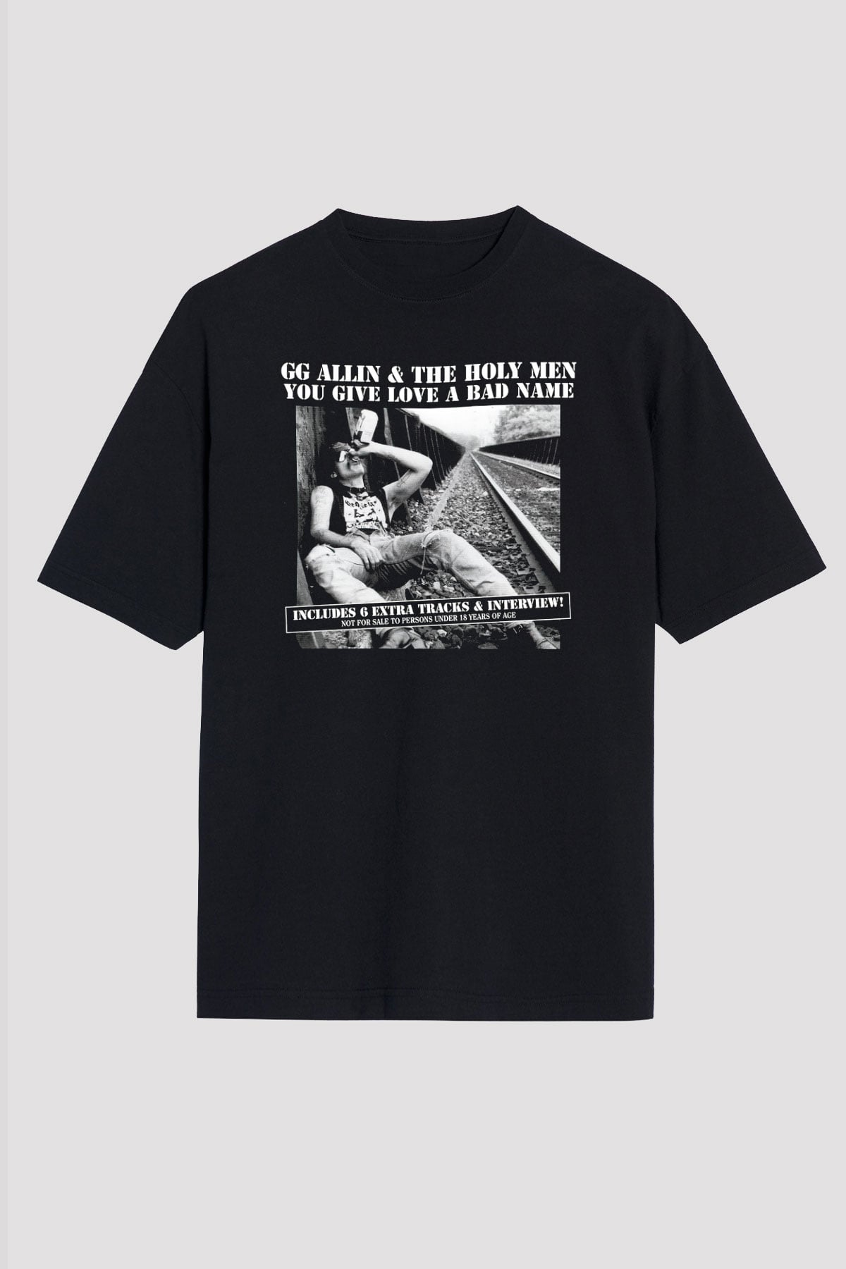 GG Allin Siyah Unisex Oversize Tişört T-Shirt