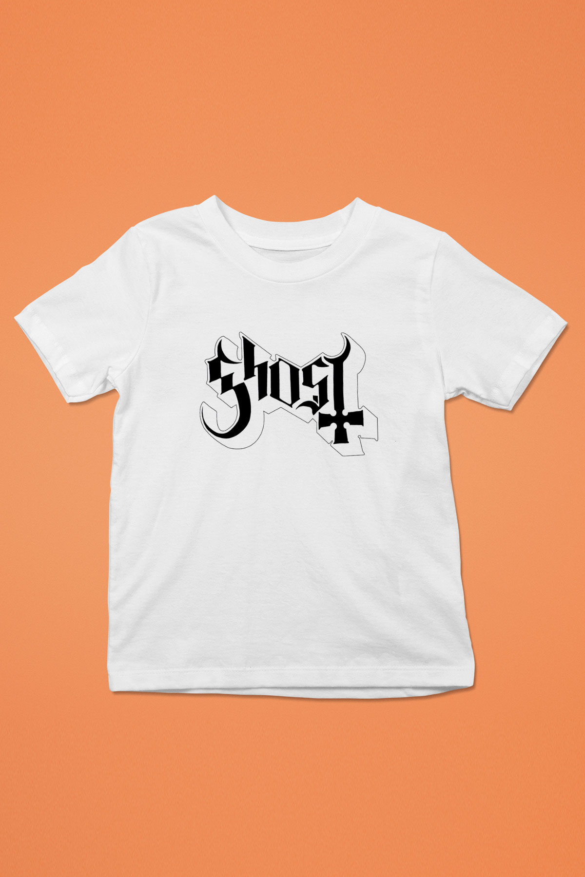 Ghost Baskılı Beyaz Unisex Çocuk Tişört