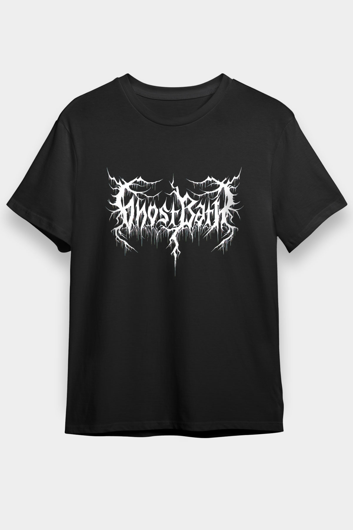 Ghost Bath Baskılı Unisex Siyah Tişört - Tshirt