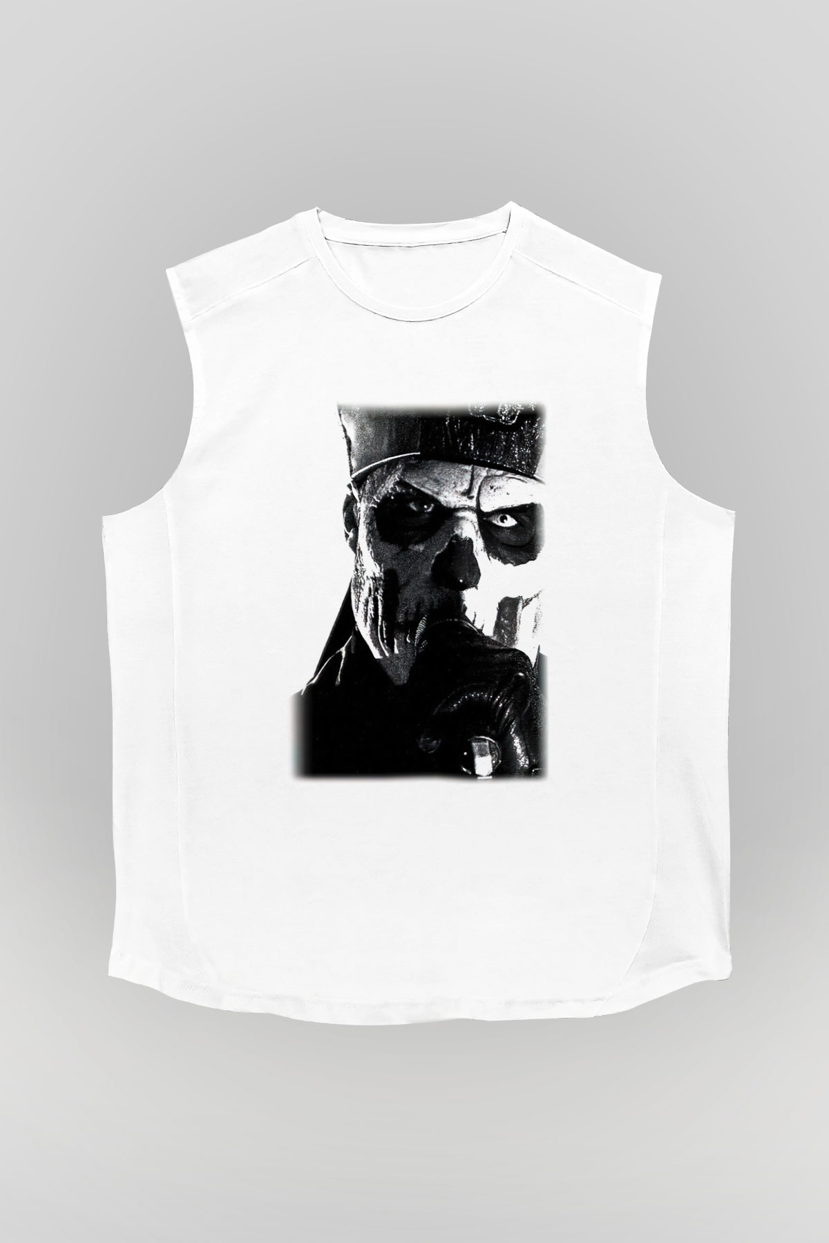 Ghost Beyaz Unisex Kolsuz Tişört