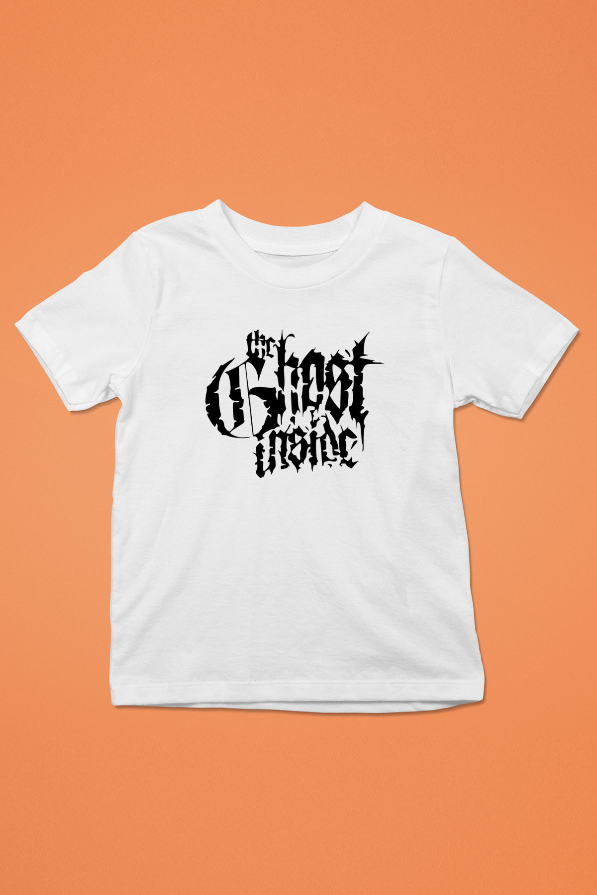Ghost Inside Baskılı Beyaz Unisex Çocuk Tişört