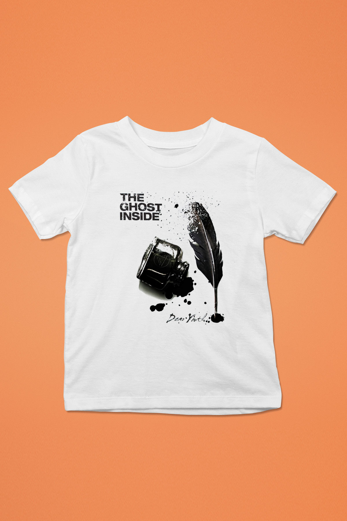 Ghost Inside Baskılı Beyaz Unisex Çocuk Tişört