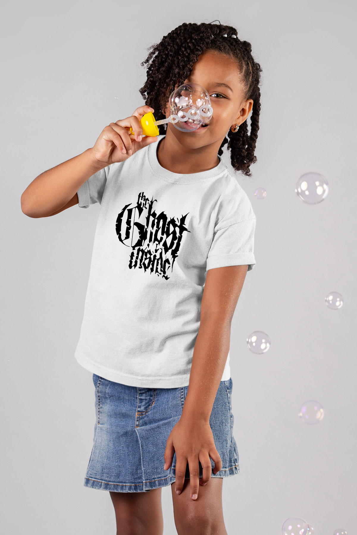 Ghost Inside Baskılı Beyaz Unisex Çocuk Tişört