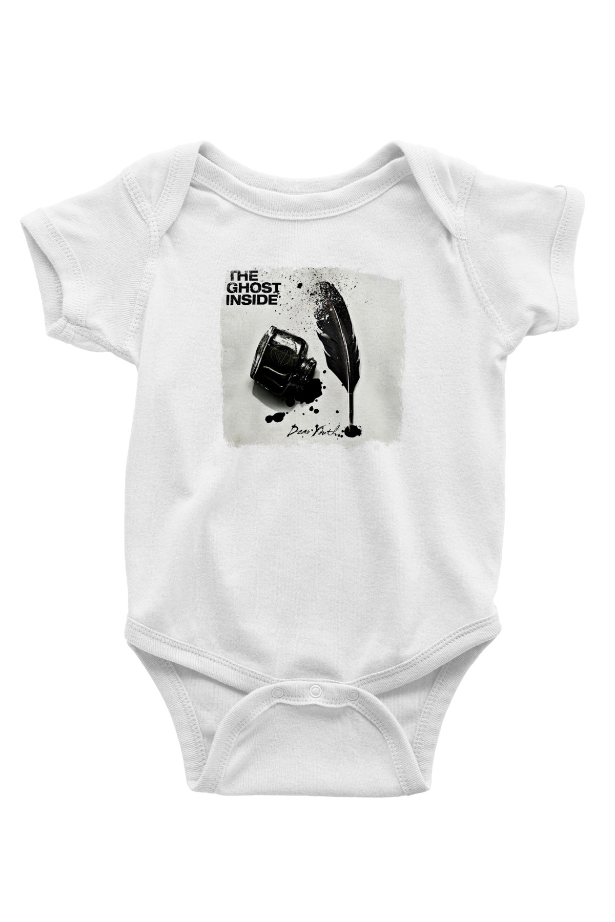 Ghost Inside Baskılı Unisex Beyaz Bebek Body - Zıbın