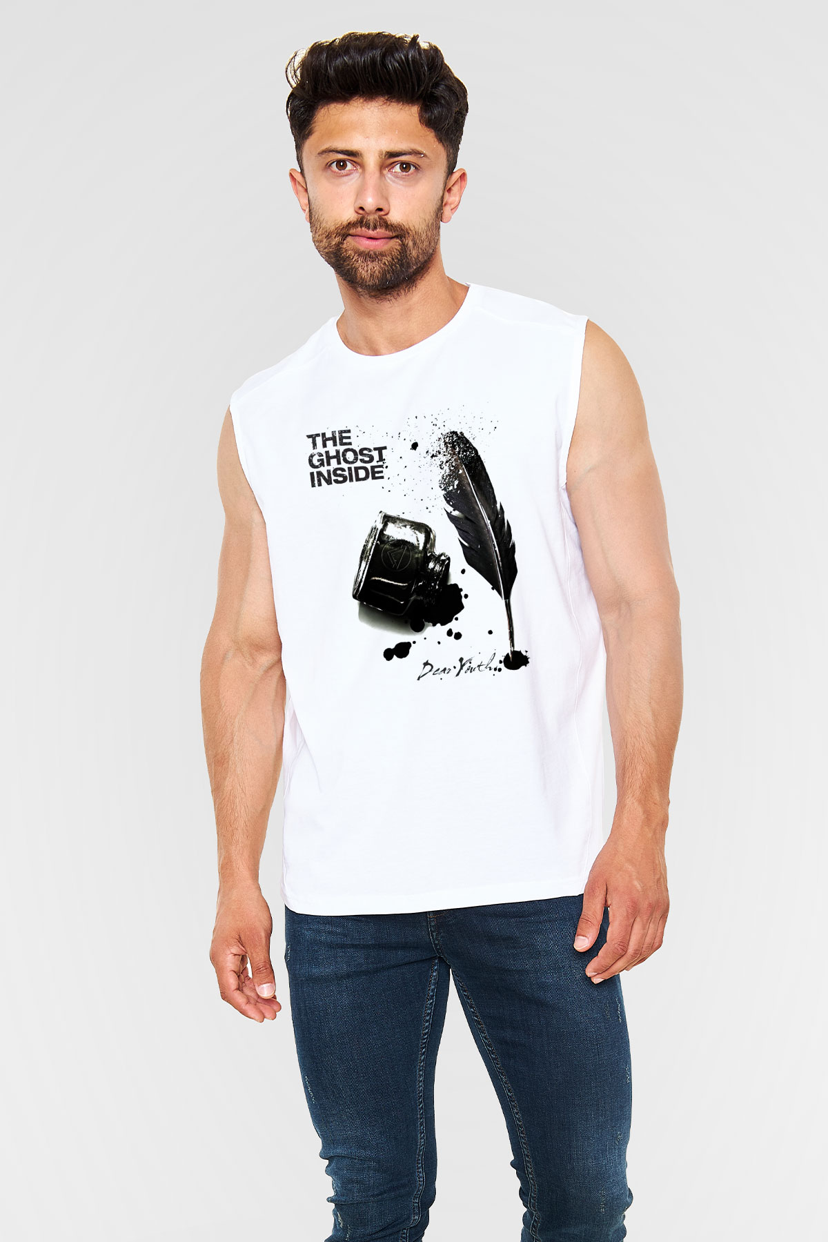 Ghost Inside Beyaz Unisex Kolsuz Tişört
