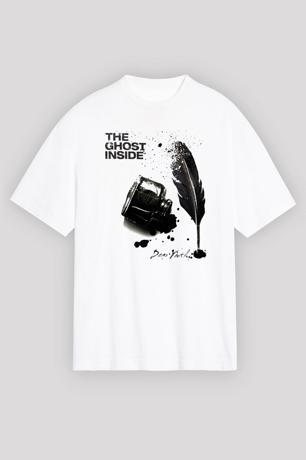 Ghost Inside Beyaz Unisex Oversize Tişört T-Shirt