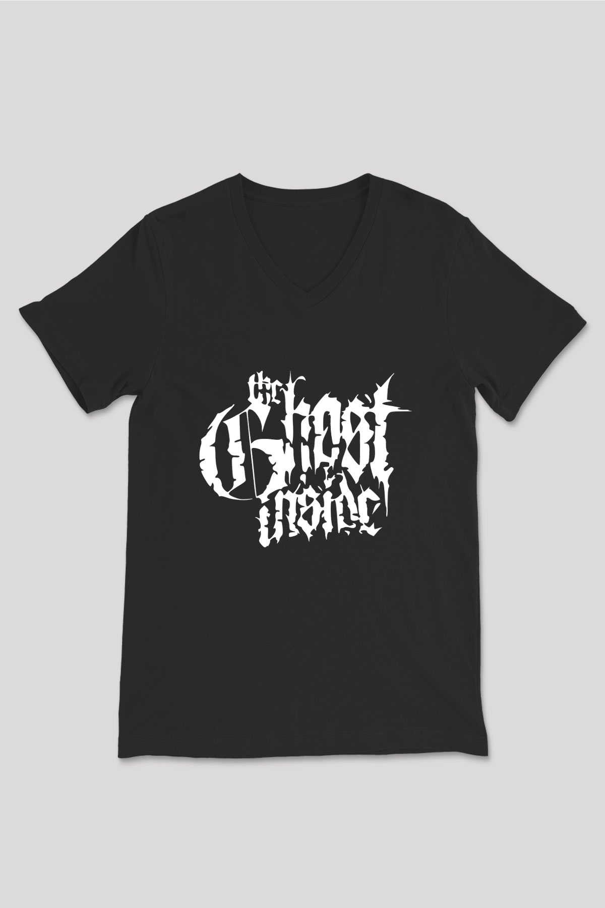 Ghost Inside Siyah Unisex V Yaka Tişört T-Shirt